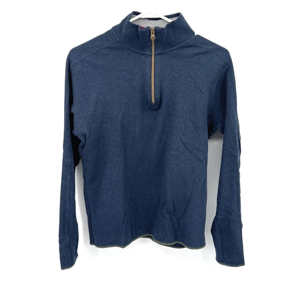 Robert Graham Sweater Mens S‎ Blue 1/4 Zip Long Sleeve Mock Neck Cotton
